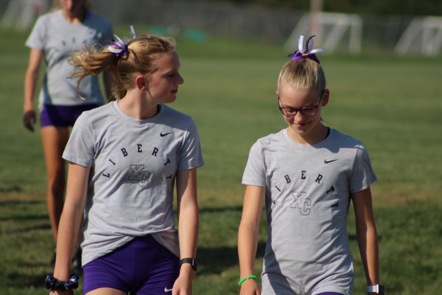 Ashlyn Keeney (Right) with teammate Beth Jaeger, 10. (Left)