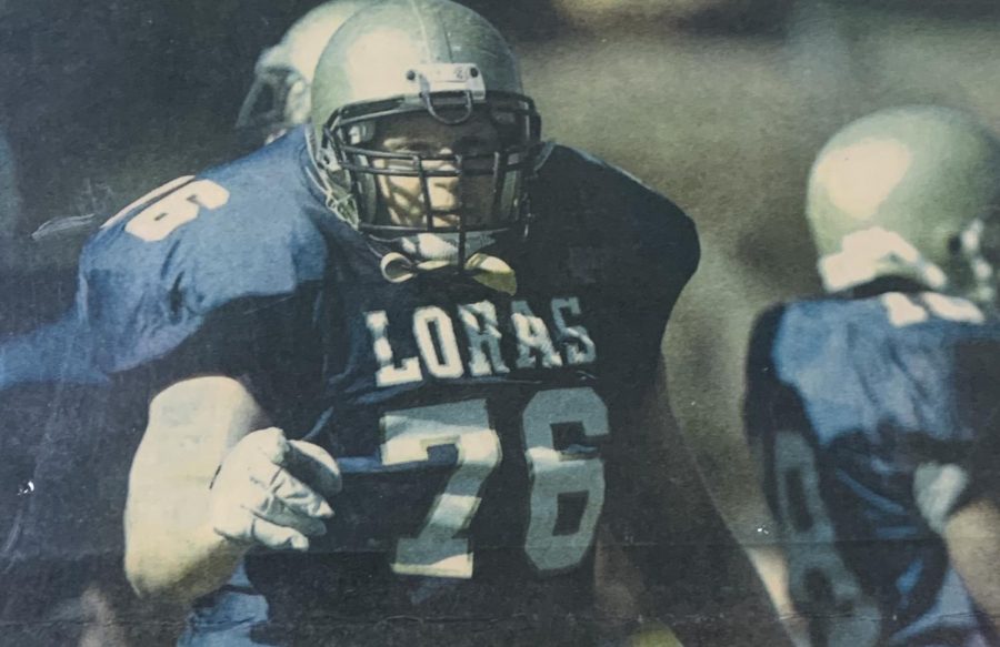 Liberty Teacher, Nate Oswald, played football while at Loras College.