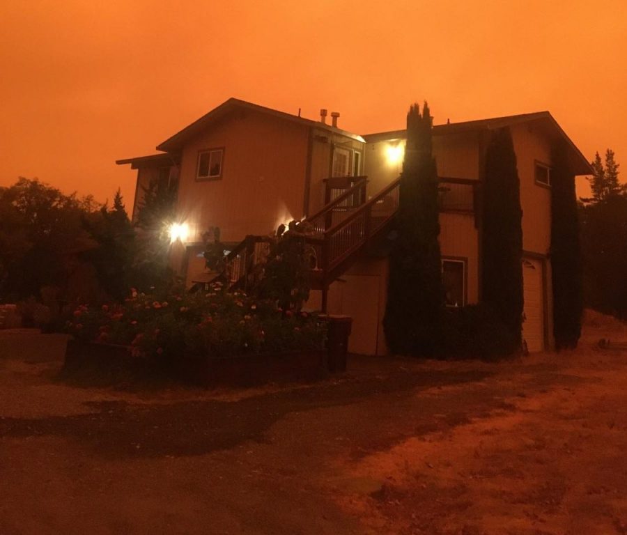 John Anderson, resident of California, snapped a picture of his house during the wildfires. 