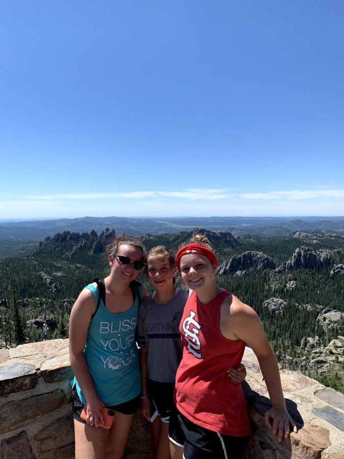 Madeline Marquardt, left, visited South Dakota with her family. She said that she spent the majority of the time outside due to covid.