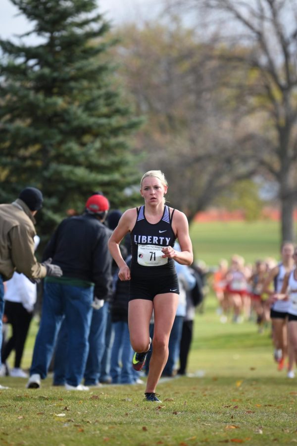 Ashlyn Keeney at the state cross country meet this year, where she placed seventh overall. 