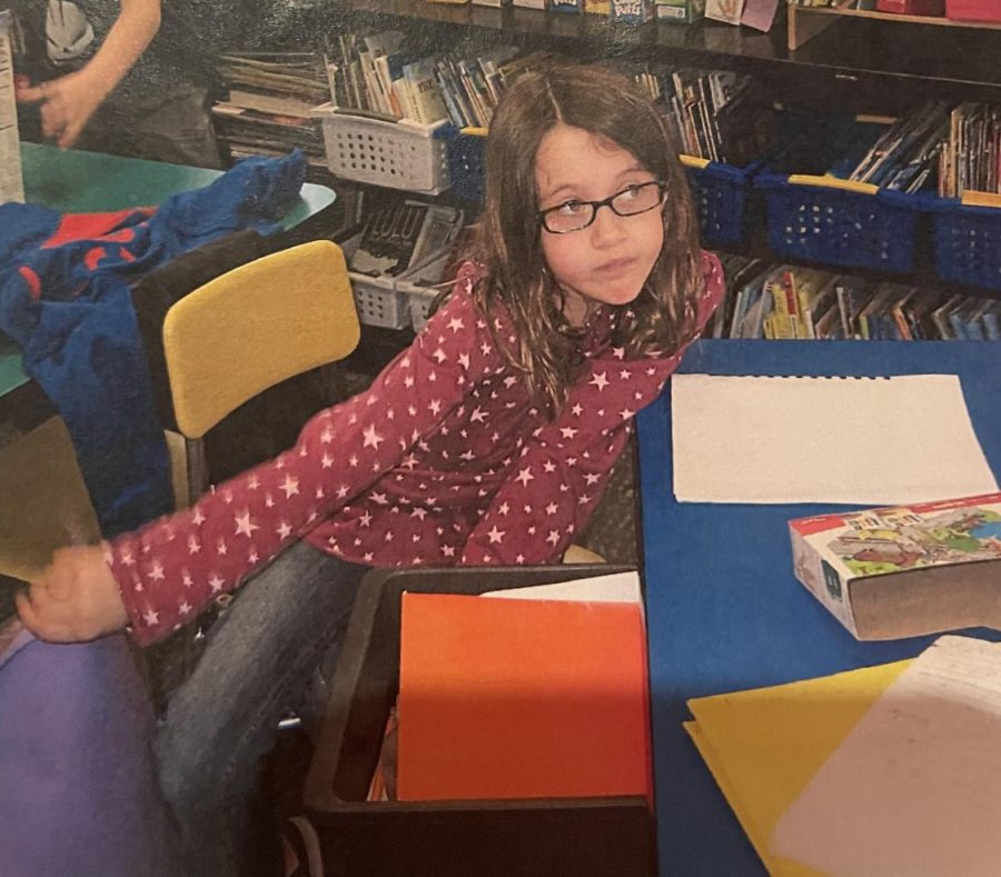Young Megan Quinn in her first grade classroom at her old elementary school.