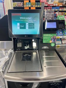 Fareway has taken out a few checkout aisles to add six self-checkouts.

