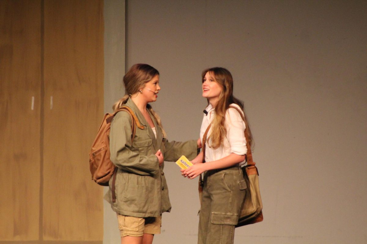 Lilly Vogts, 12, and Audrey Willey, 11, perform in the opening scene for "Mean Girls." 
(photo given with permission from Molly Krogh)