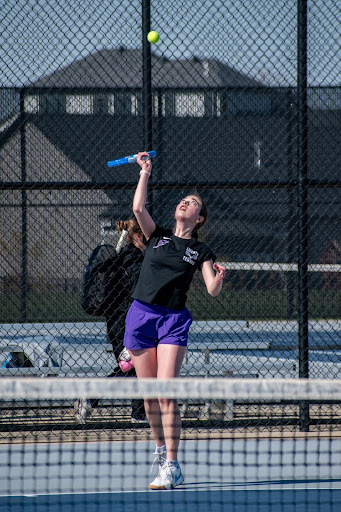 Elaina McDonald, 12, has been on the varsity girls tennis team for three years.