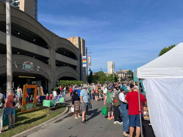 Dogs are permitted at the Iowa City Farmers Market as long as they aren’t taken into the Chauncey Swan Parking Ramp.